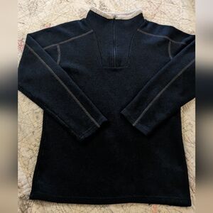 KUHL boys navy better sweater zip pullover with Sherpa lining sz L 14-16
